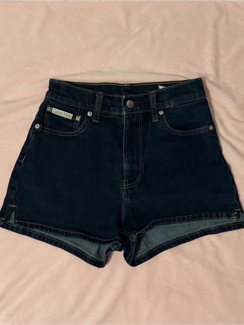 Calvin Klein Dark Indigo Denim High-Rise Shorts